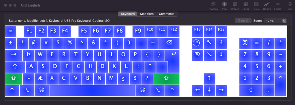 my custom keyboard layout for Early English